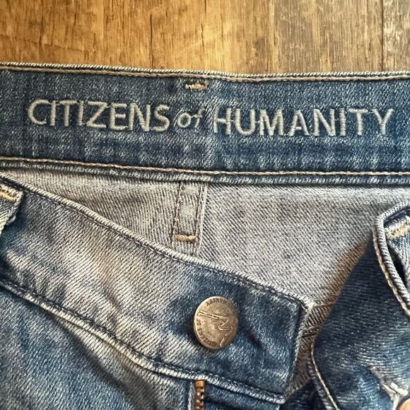 Citizens of Humanity Dani Cropped Straight Leg Jeans Size 27 Cuffed Medium Wash - Picture 3 of 11